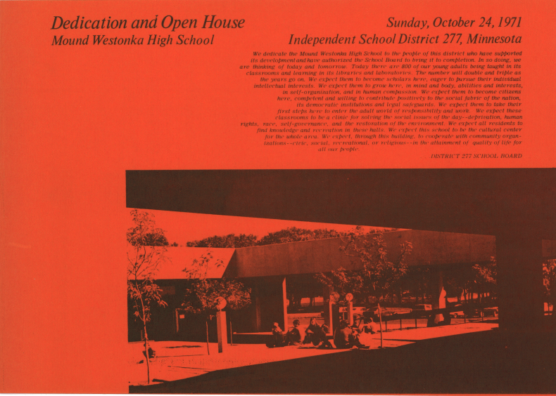 MWHS Dedication and Open House Brochure 1971