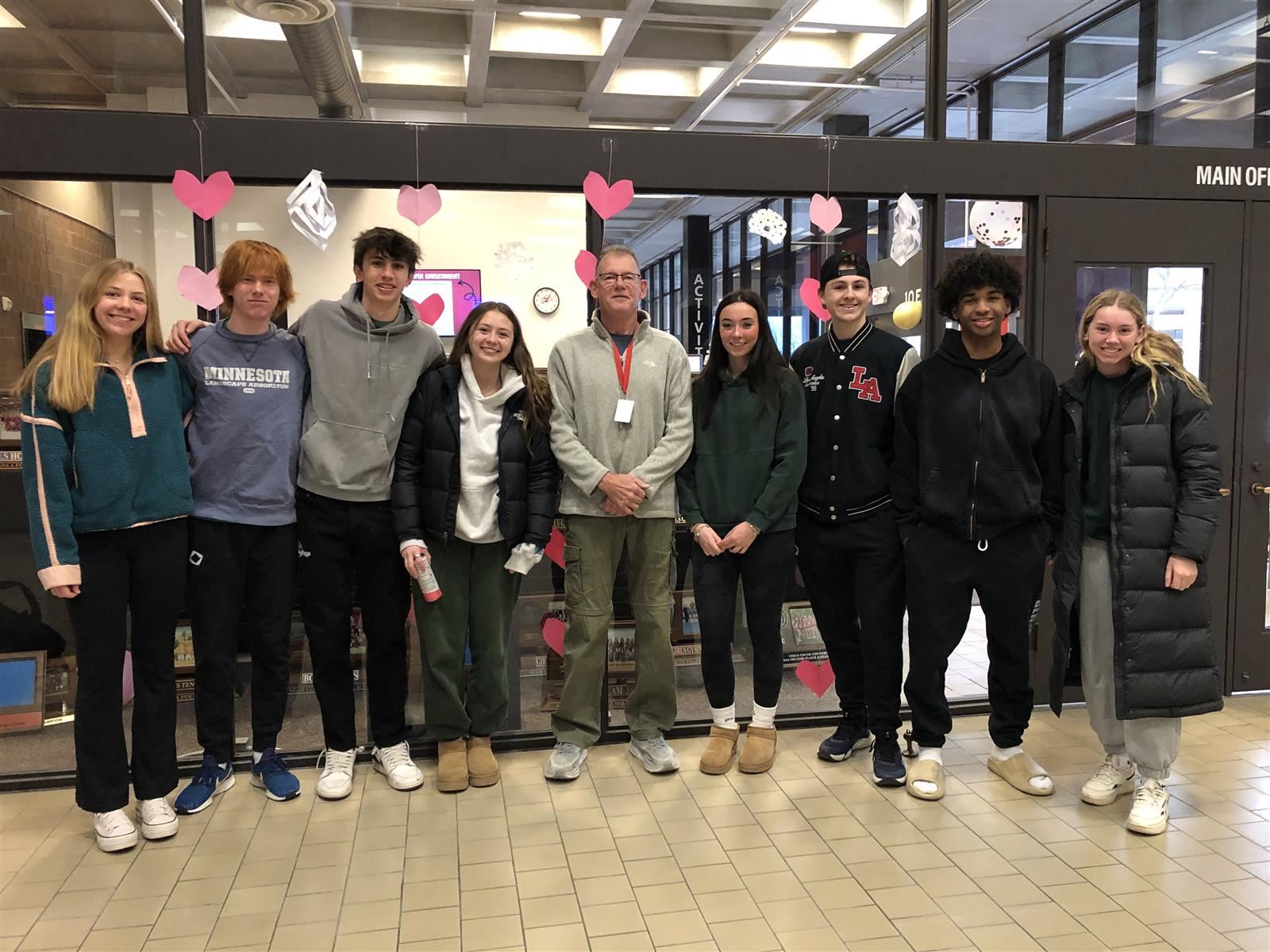  Rotary Interact Club members with advisor Gary Wollner