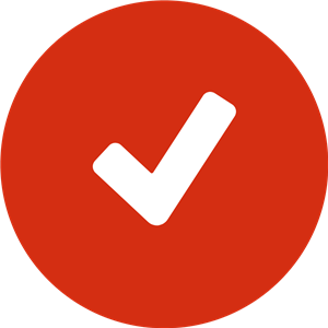 check mark icon on red background