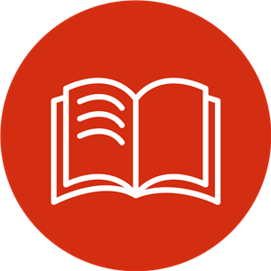 book icon on red background