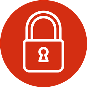 lock icon on red background