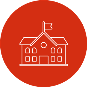 school icon on red background